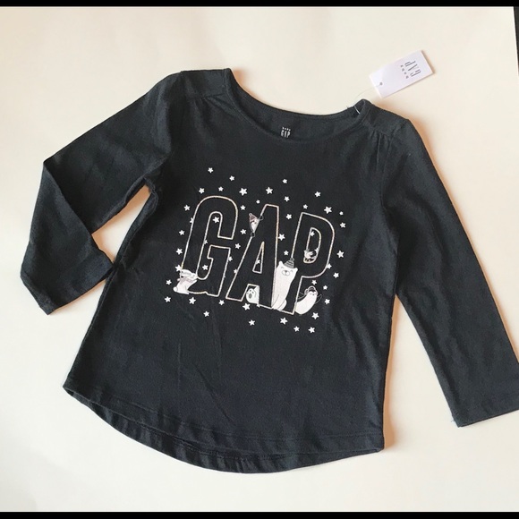 GAP T-shirts with sparkle graphic long sleeves - Picture 2 of 3